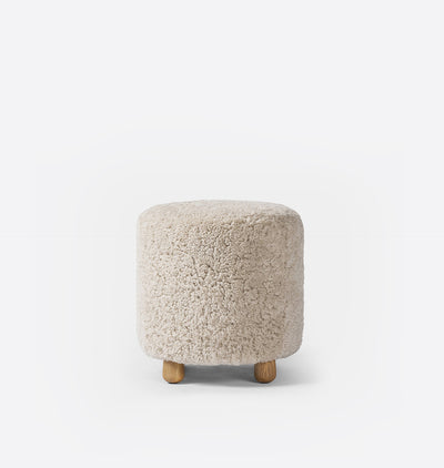 Tocho Footed Stool Beige Shearling