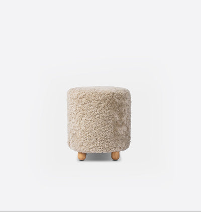 Tocho Footed Stool Beige Shearling