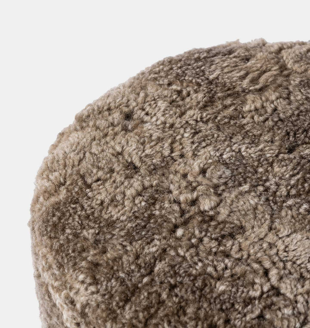 Tocho Shearling Footed Stool Cafe Shearling