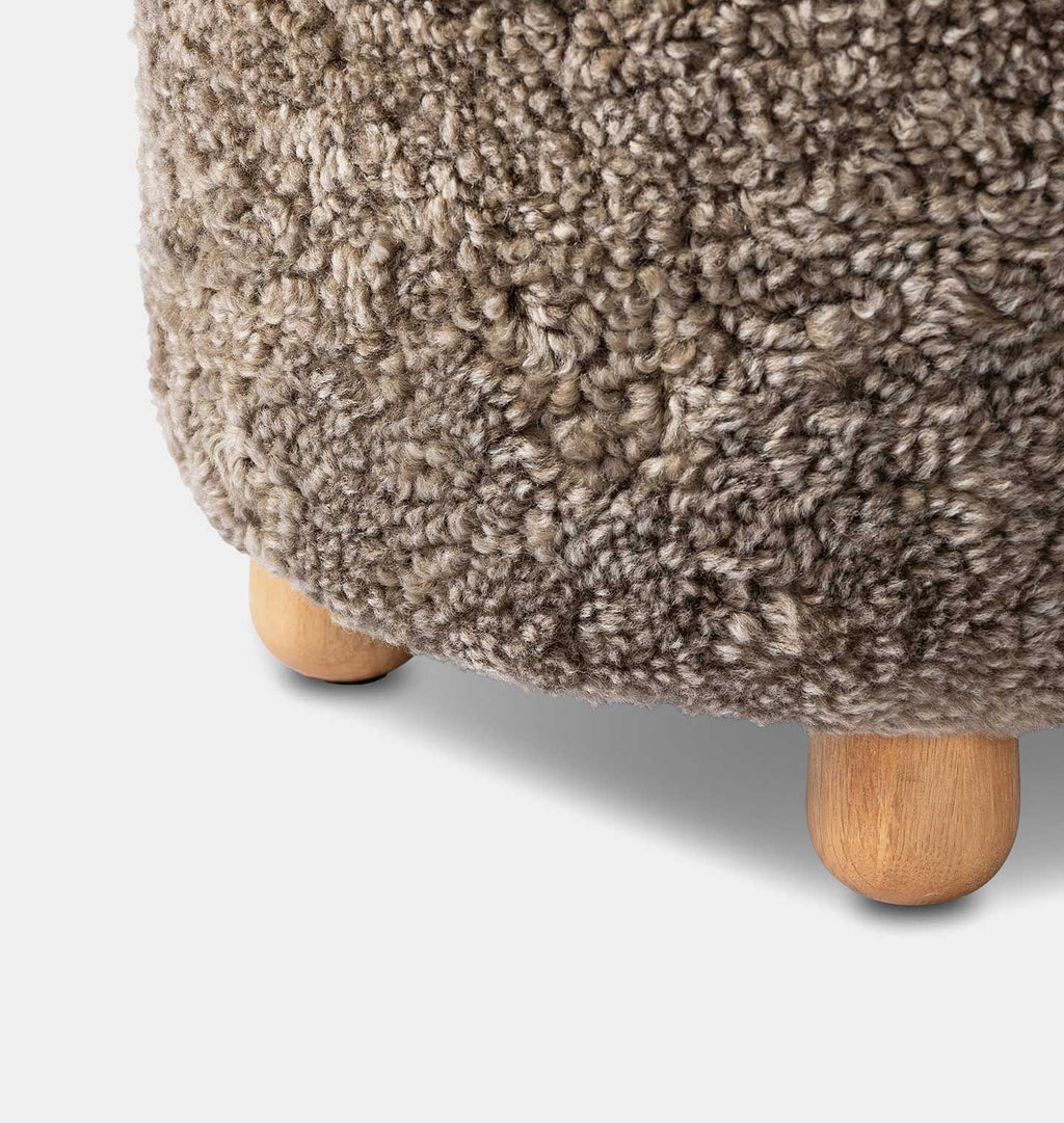 Tocho Shearling Footed Stool Cafe Shearling