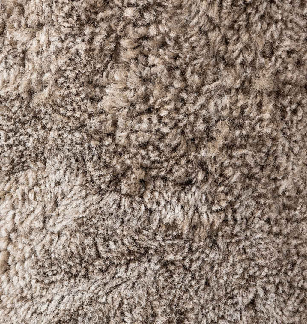 Tocho Shearling Footed Stool Cafe Shearling