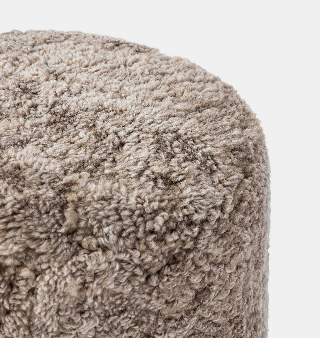 Tocho Shearling Footed Stool Cafe Shearling