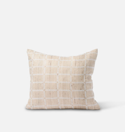 Vintage Tan Woven Plaid Pillow