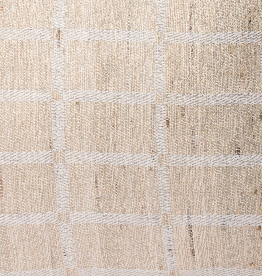 Vintage Tan Woven Plaid Pillow