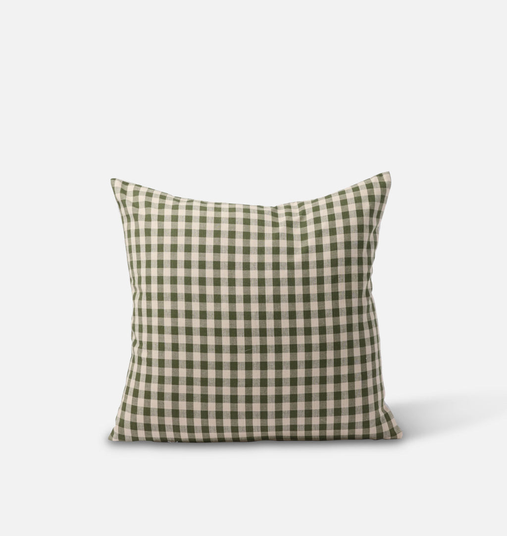 Vintage Green Plaid Pillow