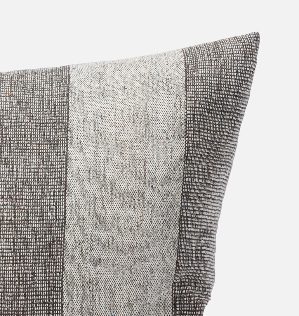 Vintage Grey Stripe Pillow Corner