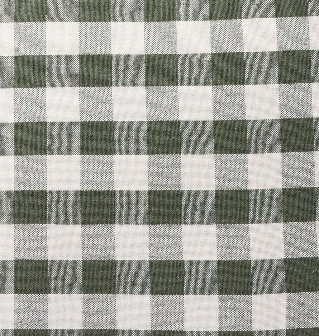 Vintage Green and White Plaid Pillow Detail