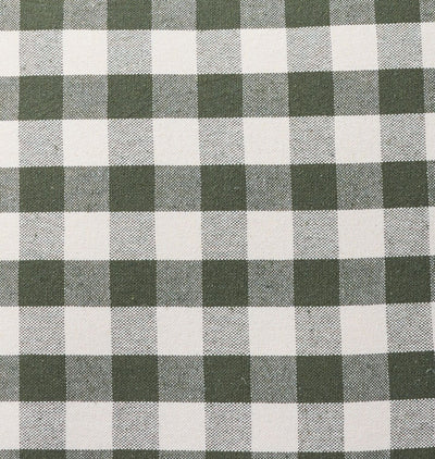 Vintage Green and White Plaid Pillow Detail