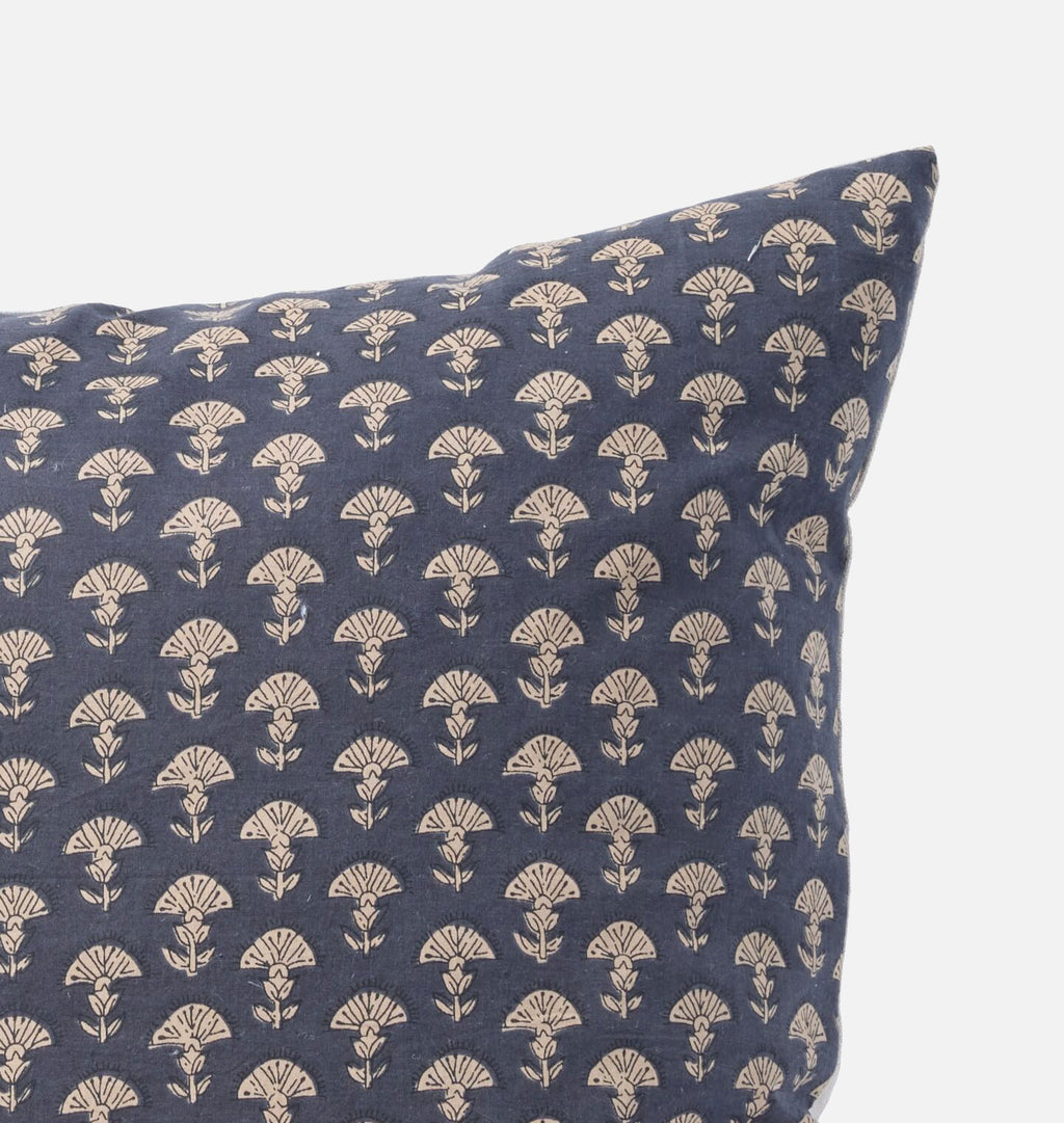 Vintage Navy Floral Motif Pillow Corner
