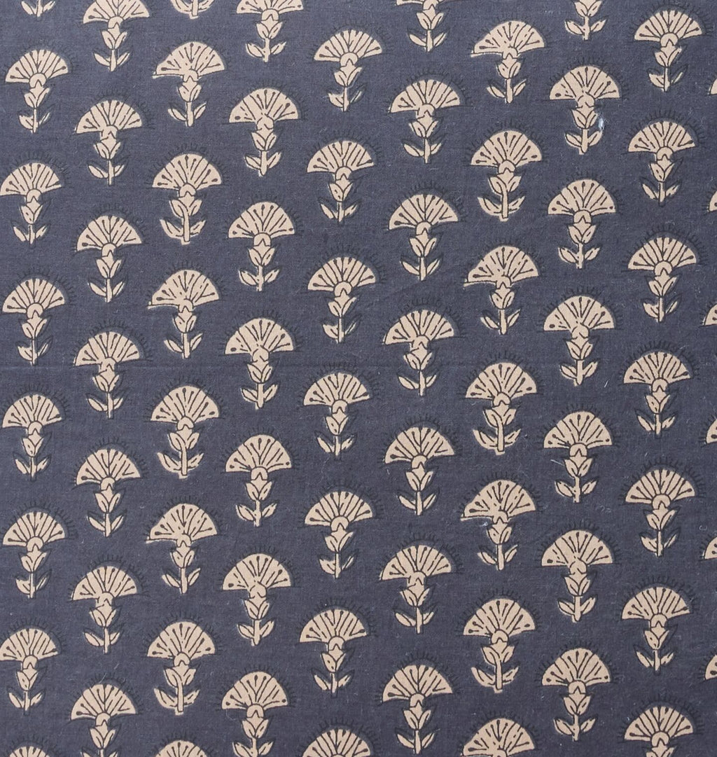 Vintage Navy Floral Motif Pillow Detail