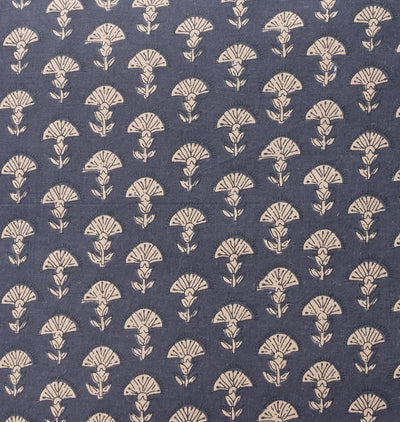 Vintage Navy Floral Motif Pillow Detail