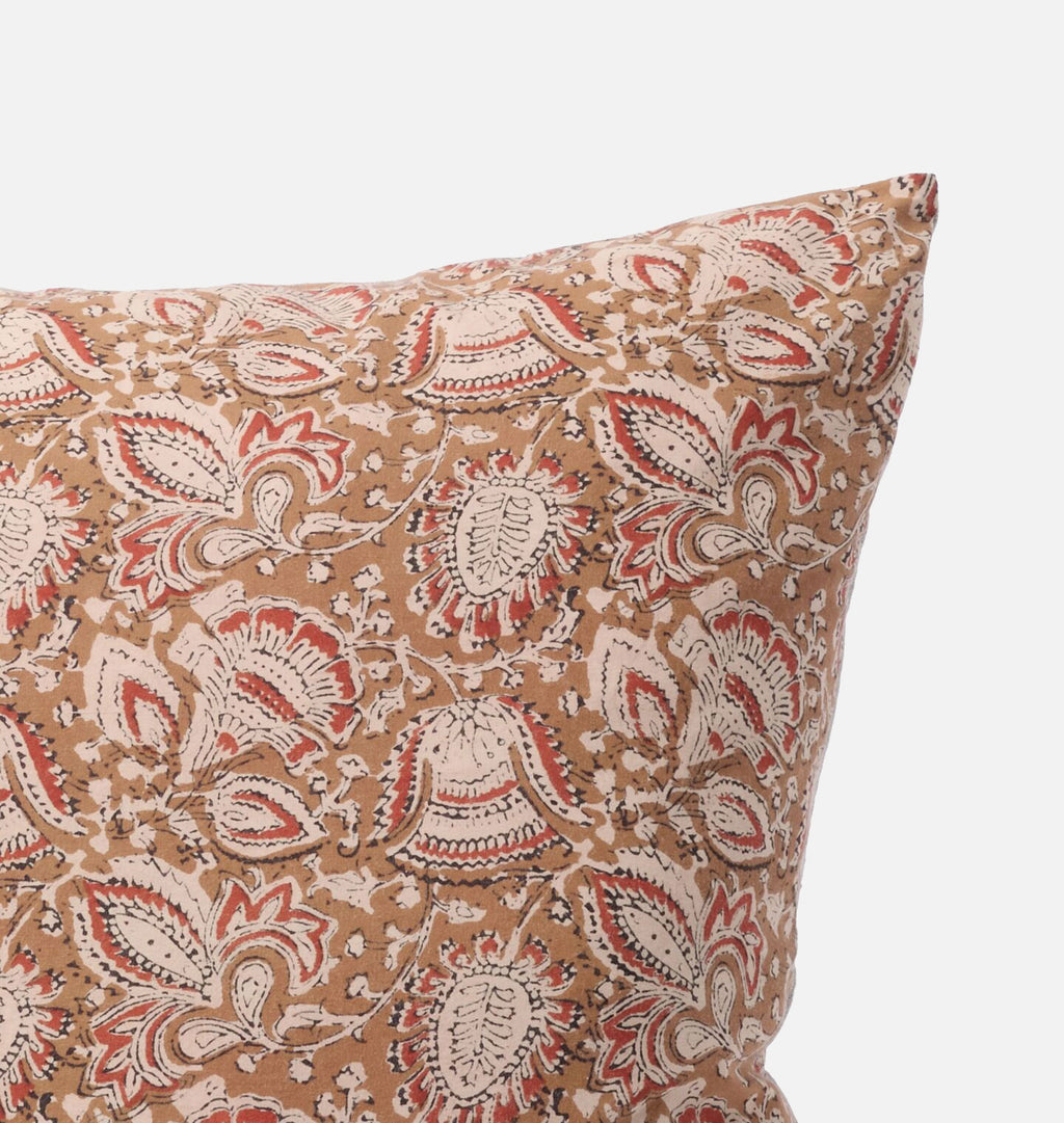 Vintage Rust Paisley Pillow Corner Shot
