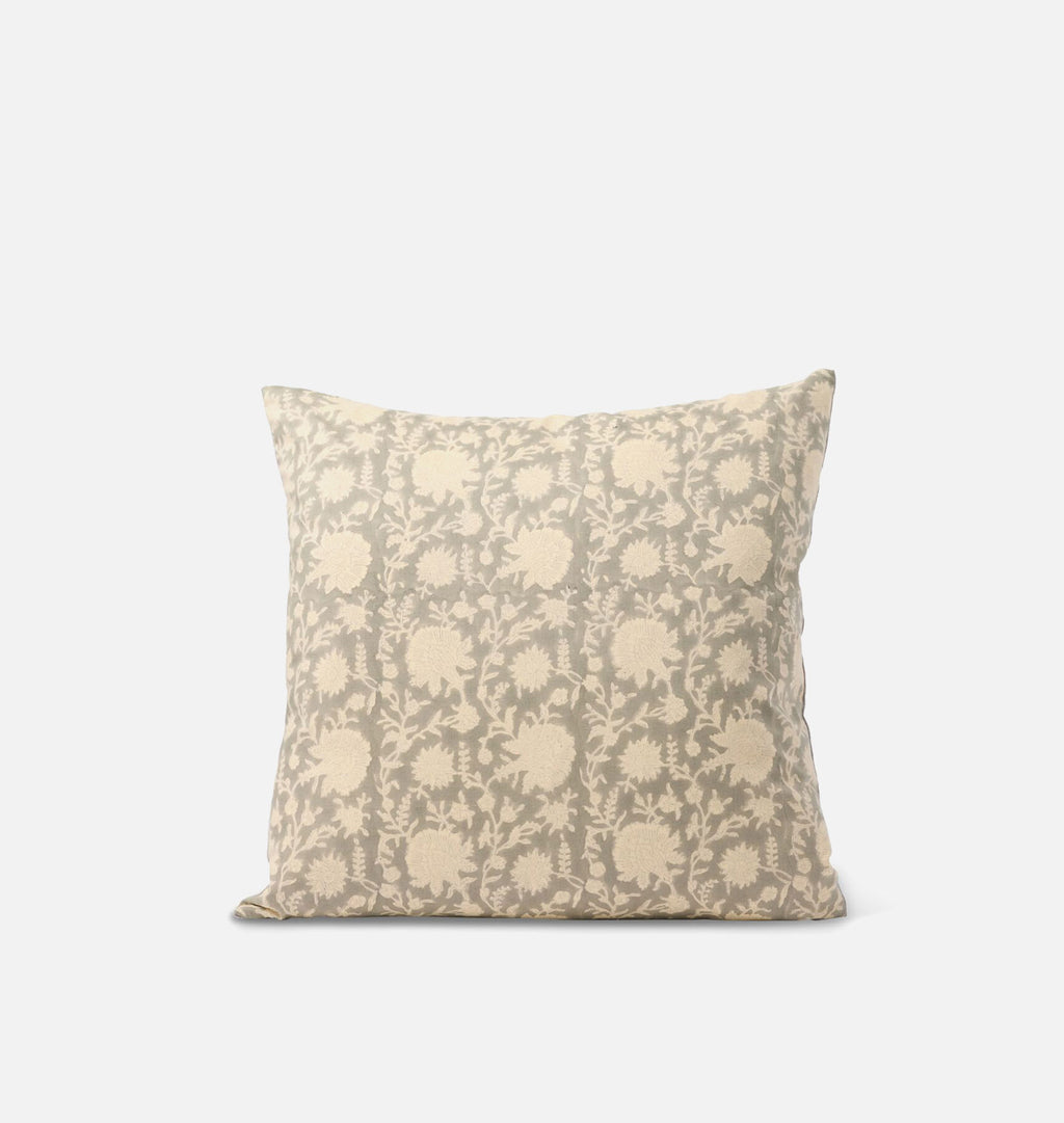 Vintage Grey Floral Pillow