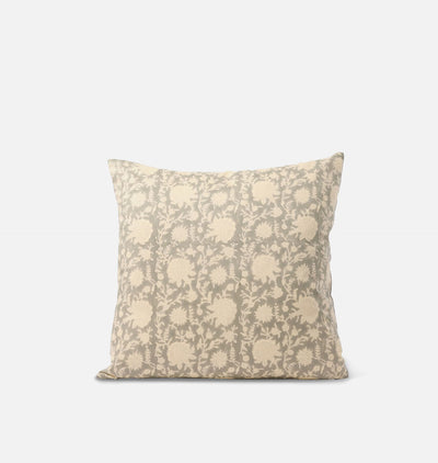 Vintage Grey Floral Pillow