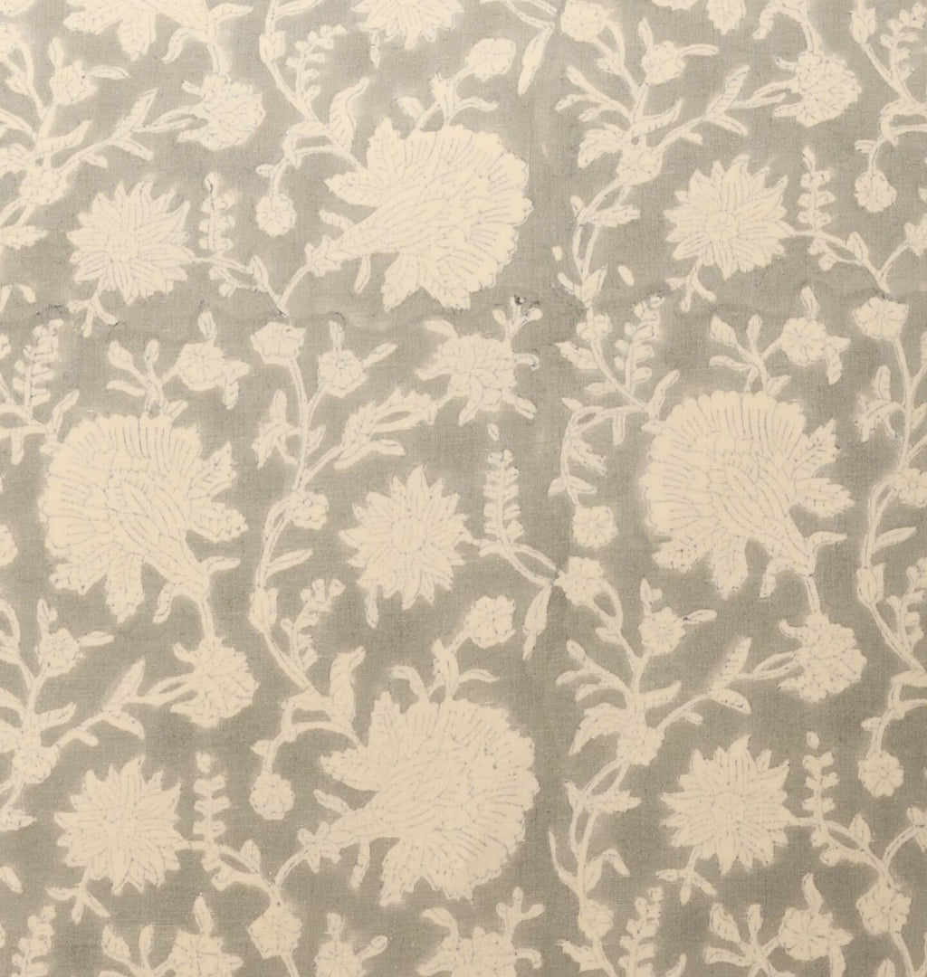 Vintage Grey Floral Pillow detail