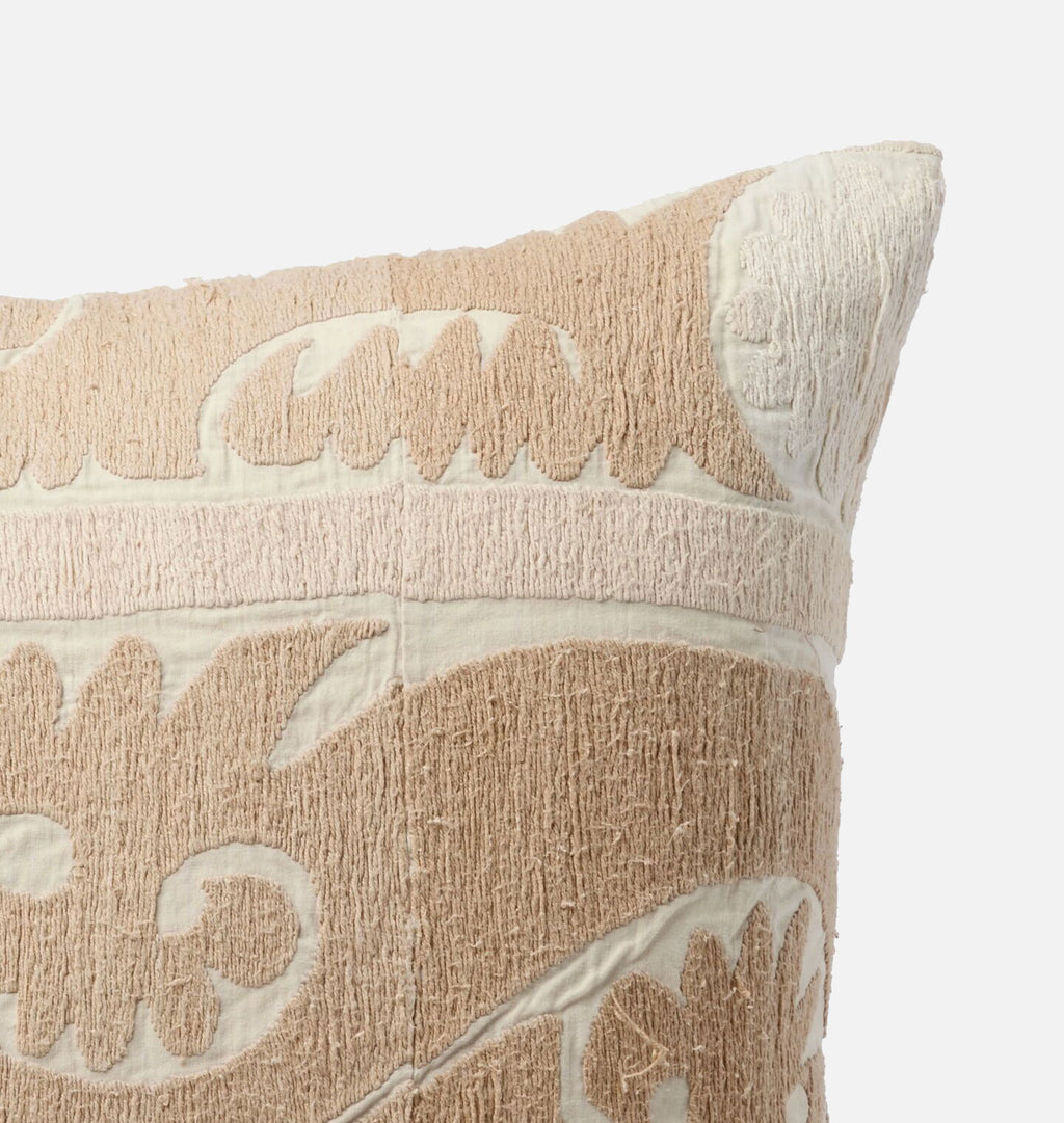 Vintage Tan Suzani Pillow Corner