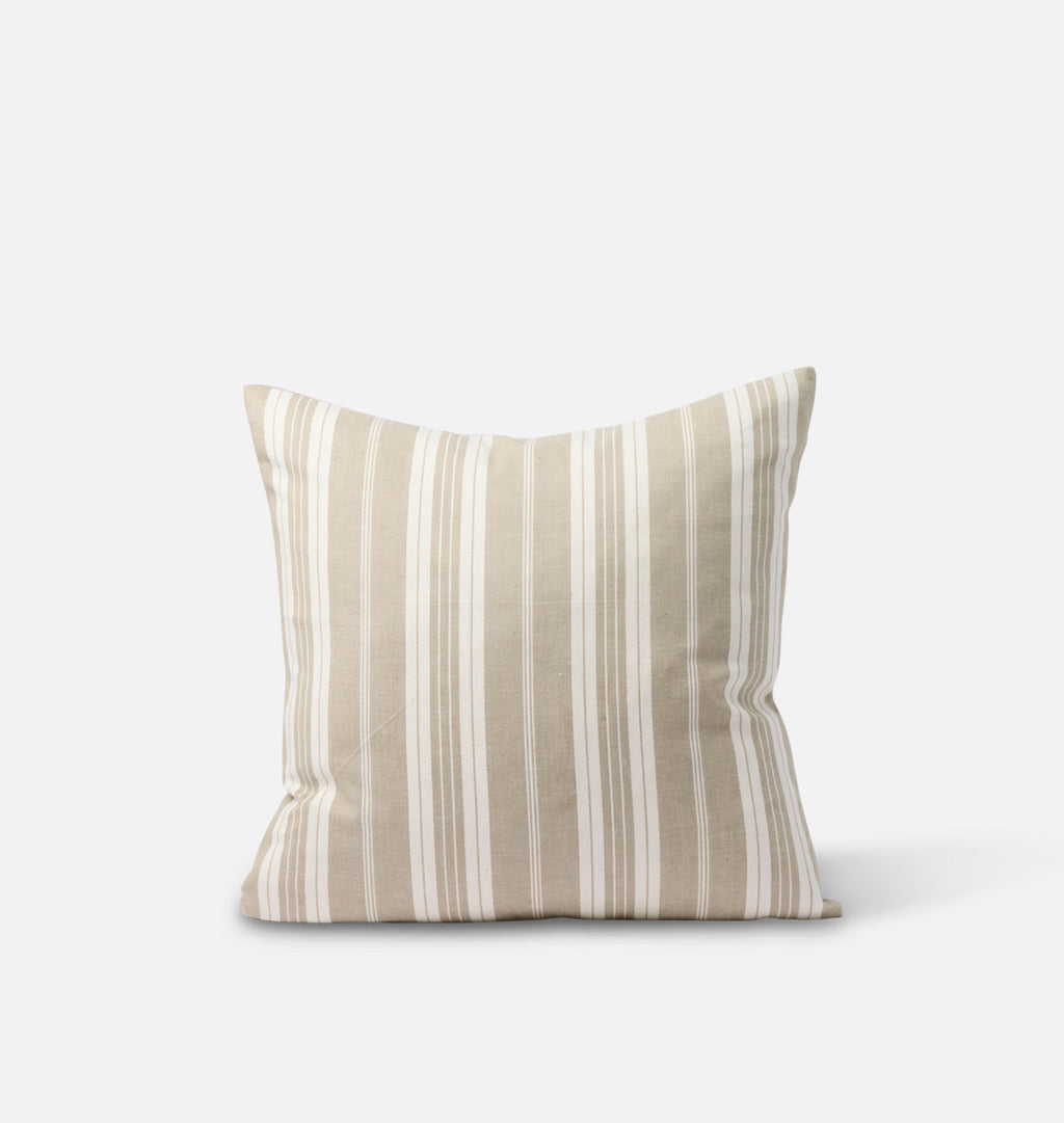 Vintage Beige Striped Pillow