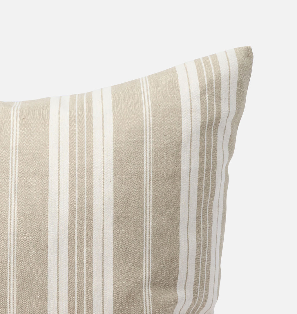 Vintage Beige Striped Pillow