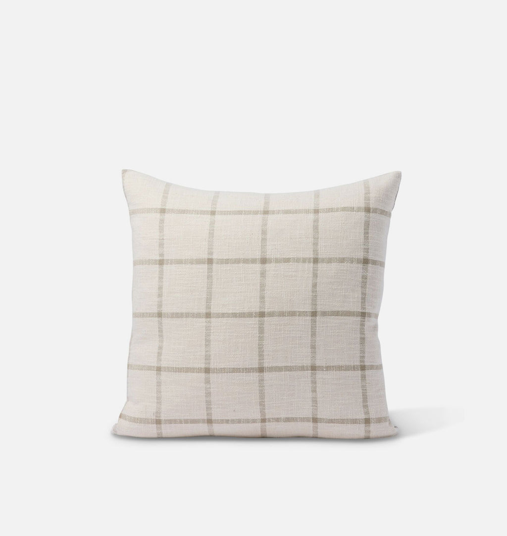 Vintage Beige Plaid Pillow