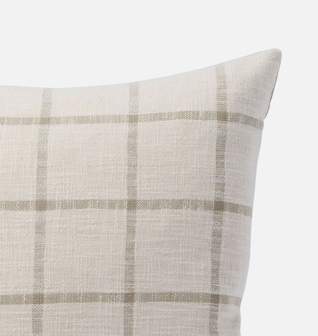 Vintage Beige Plaid Pillow Corner