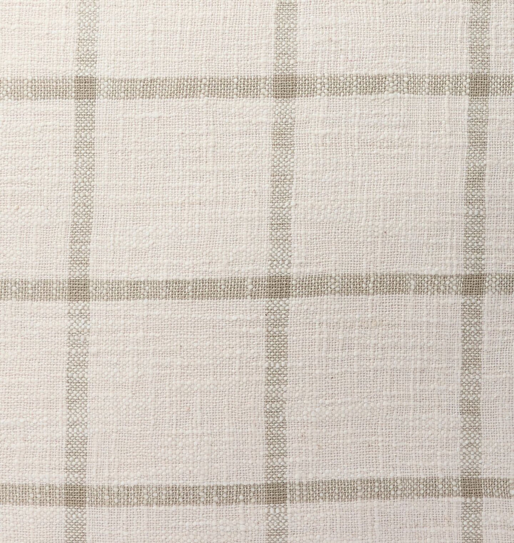 Vintage Beige Plaid Pillow Detail