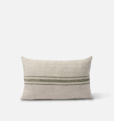 Vintage Striped Grain Sack Lumbar Pillow Front