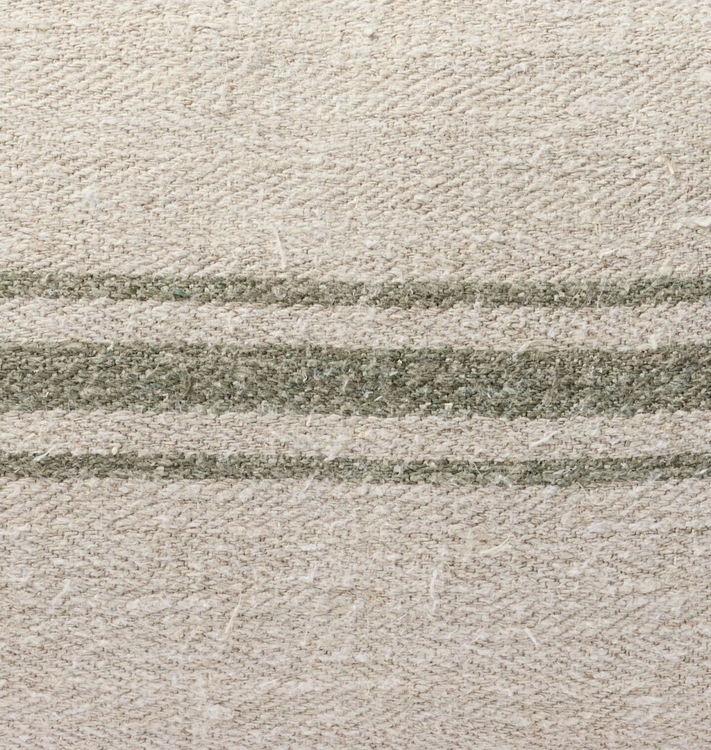 Vintage Striped Grain Sack Lumbar Pillow  Detail
