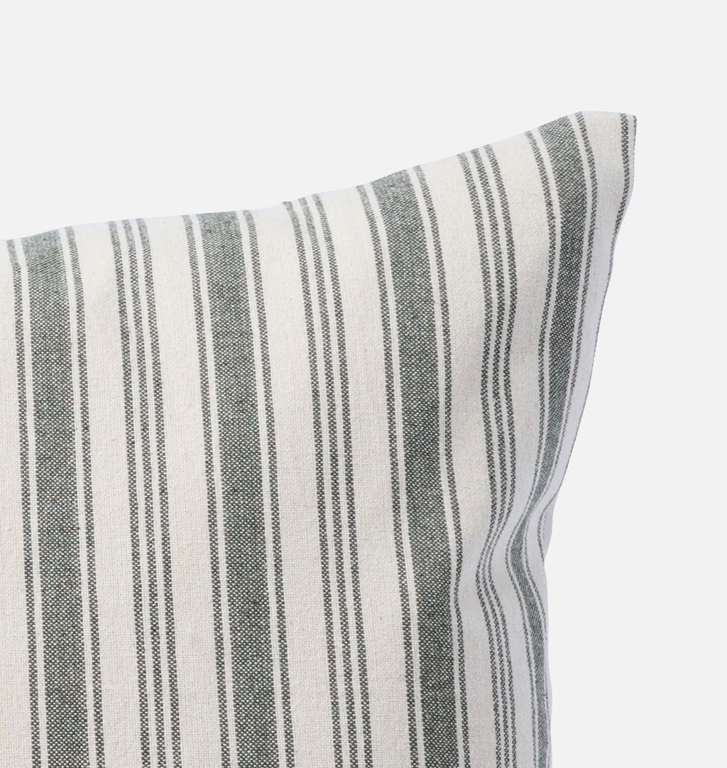 Vintage Grey Striped Pillow Corner