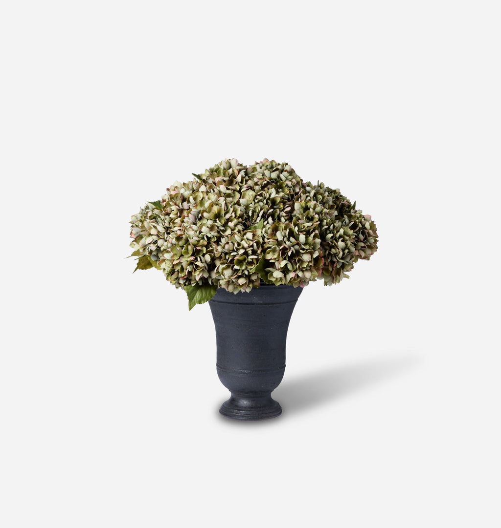 Faux Chloris Hydrangea Bundle in Large Bergen Vase