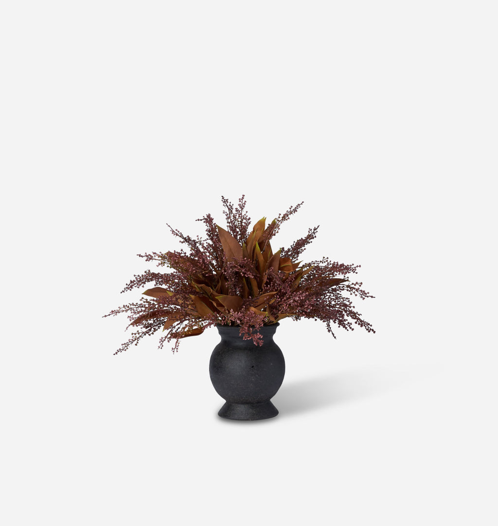Faux Rust Berry Bundle in Small Barro Vase