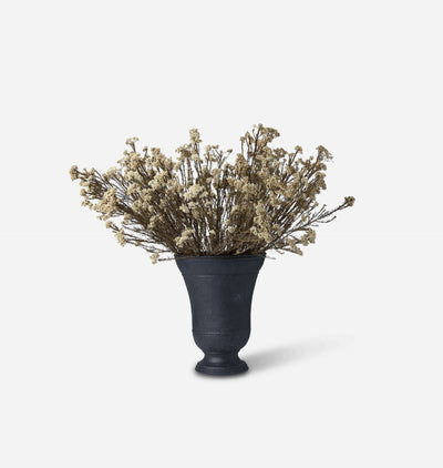 Dried White Rice Flower Bundle in Large Bergen Vase