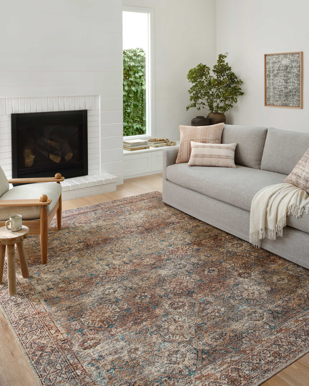 Billie BIL-04 Aqua / Rust Area Rug
