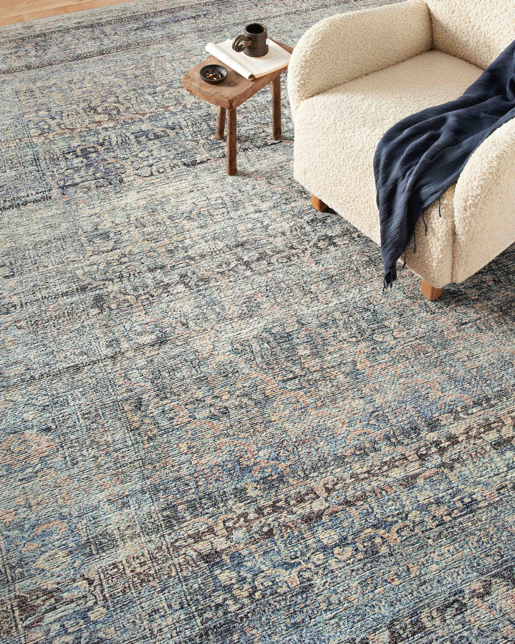 Billie BIL-05 Denim / Blush Area Rug