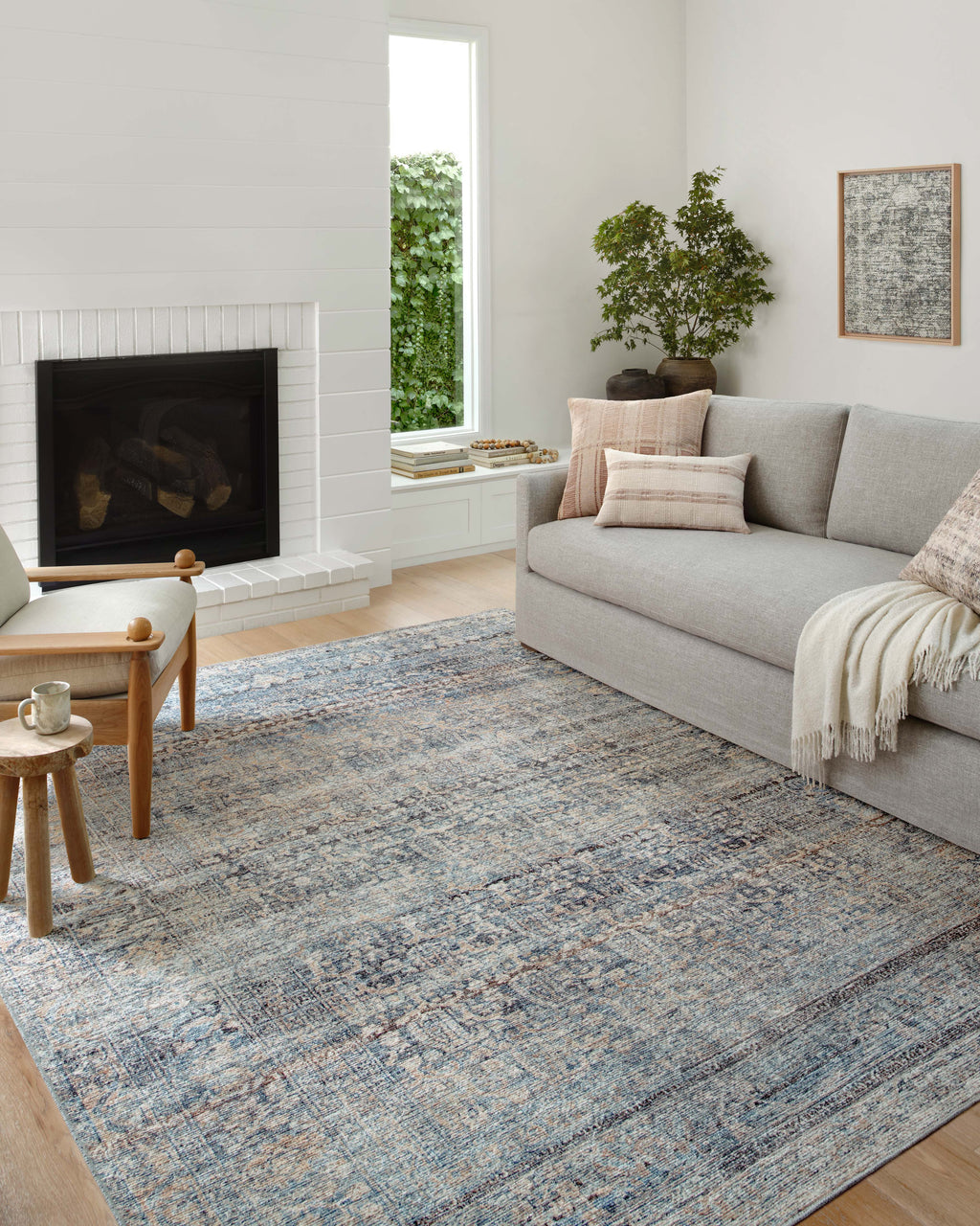 Billie BIL-05 Denim / Blush Area Rug