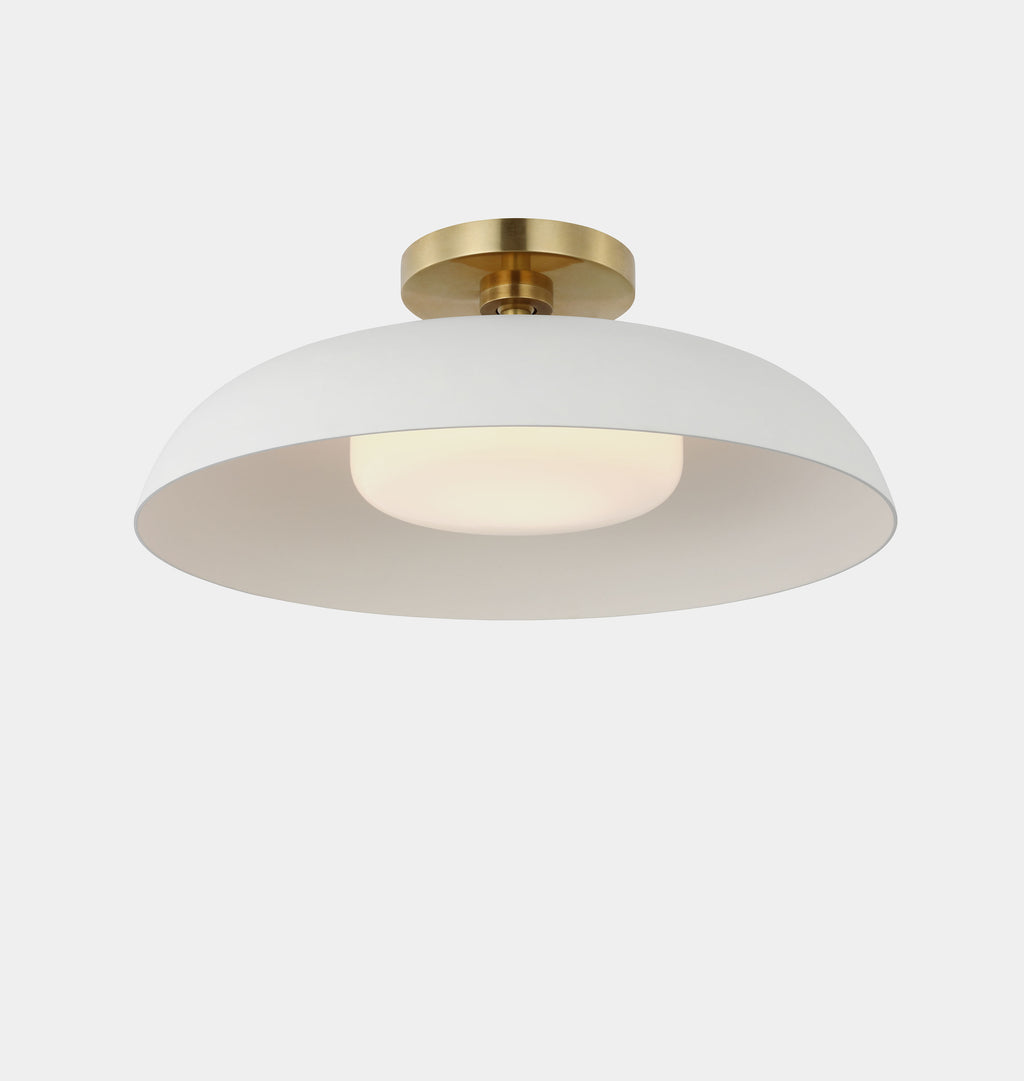 Cyrus 16" Flush Mount Antique Brass White