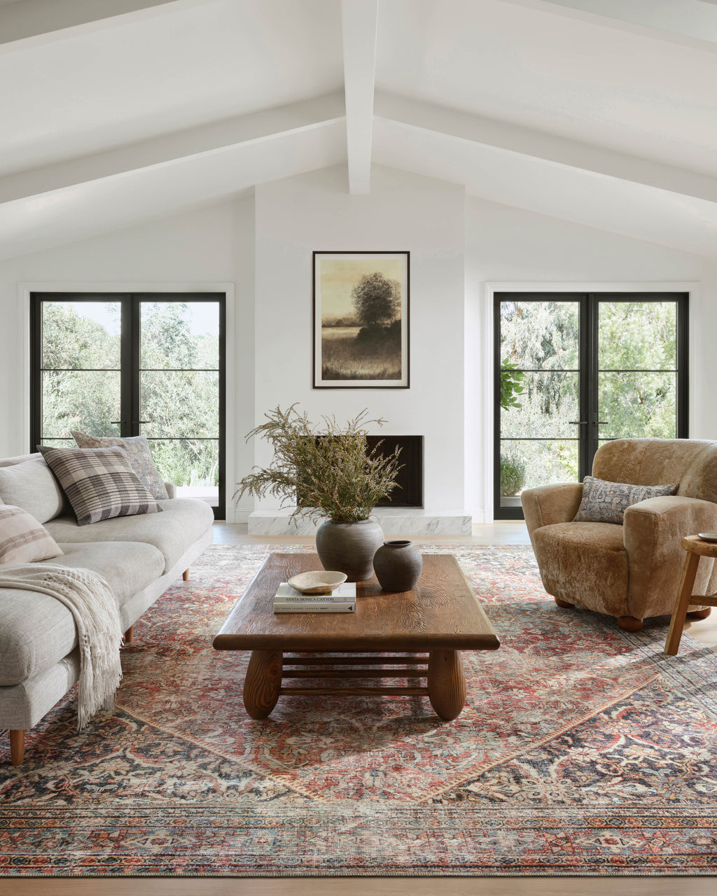 Georgie GER-01 Red / Navy Area Rug