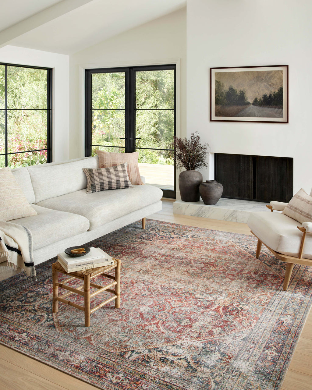 Georgie GER-01 Red / Navy Area Rug