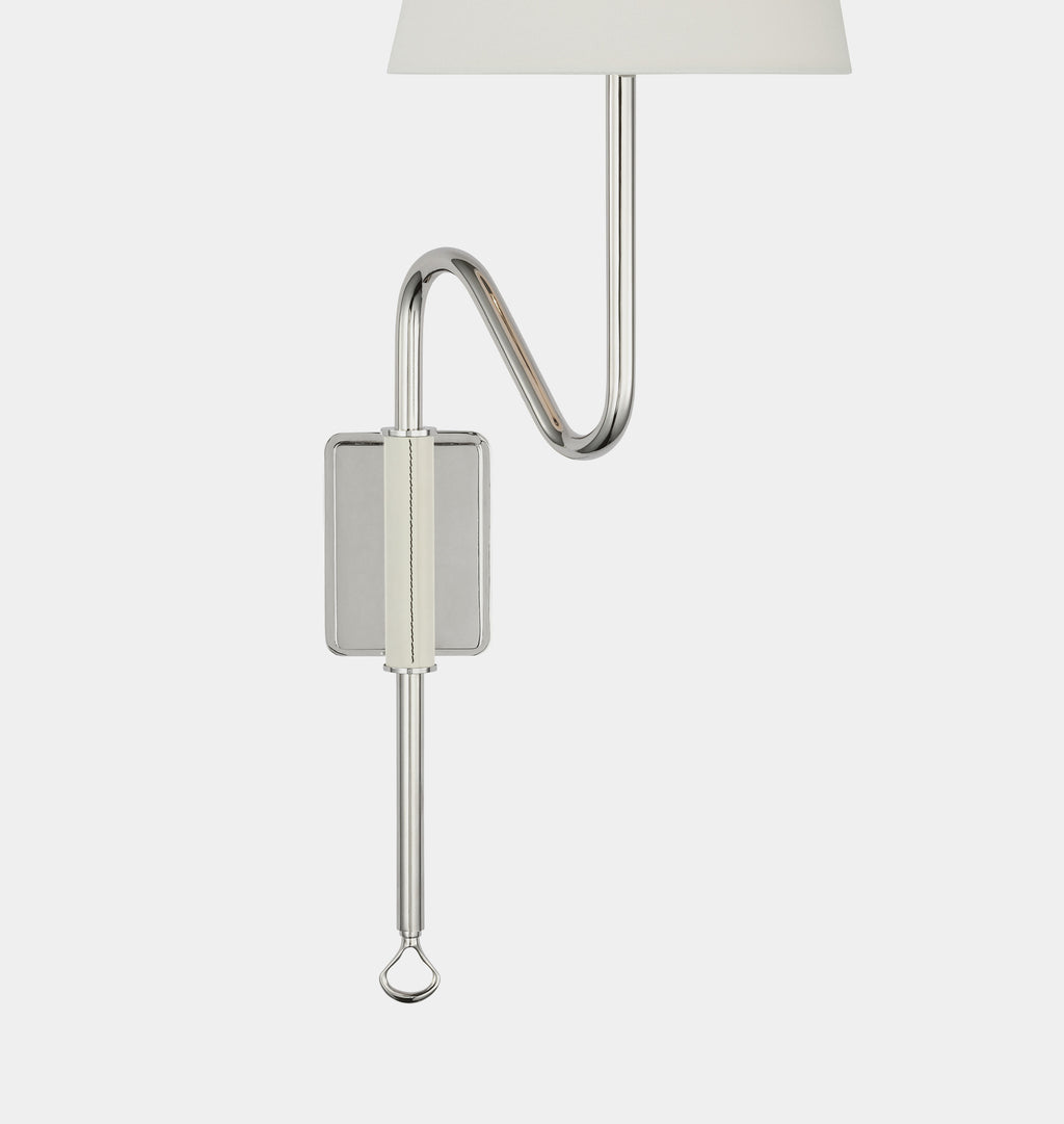 Griffin Articulating Sconce Nickel Parchment