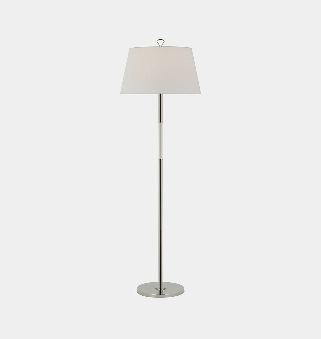 Griffin Large Floor Lamp Polished Nickel Parchement