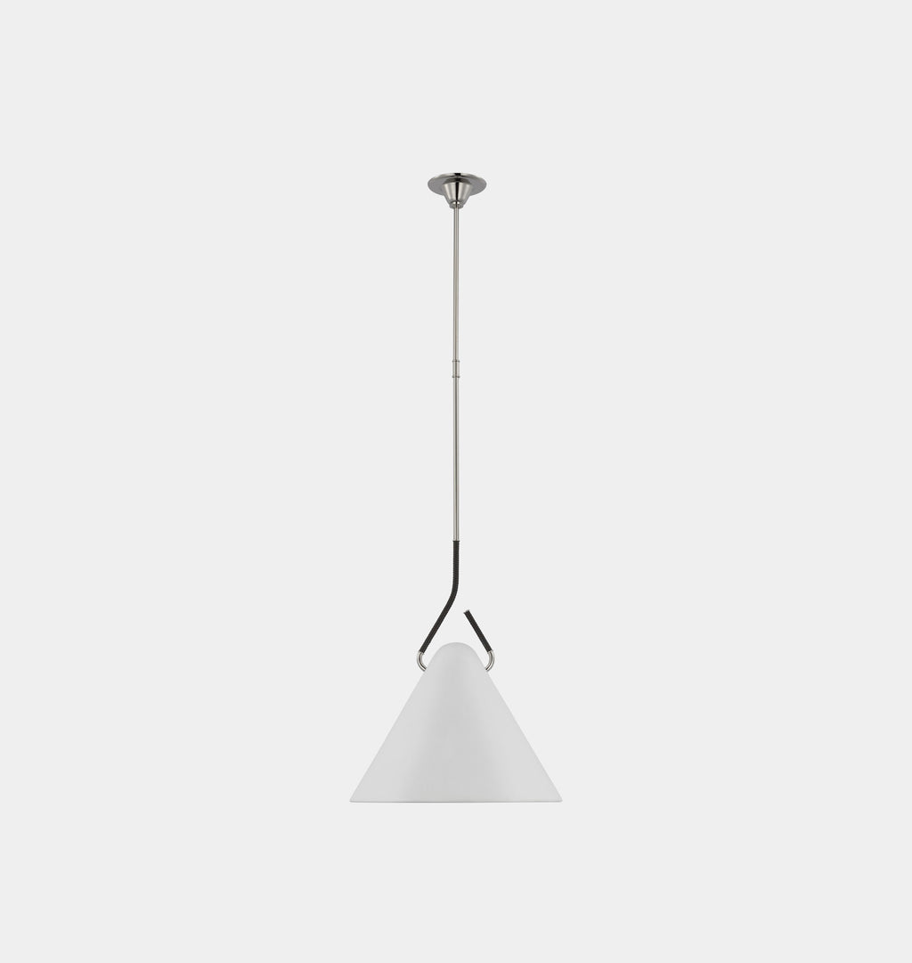 Laken 19" Pendant Polished Nickel Black Rattan