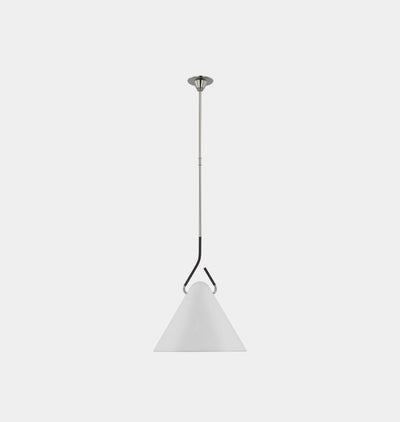 Laken 19" Pendant Polished Nickel Black Rattan