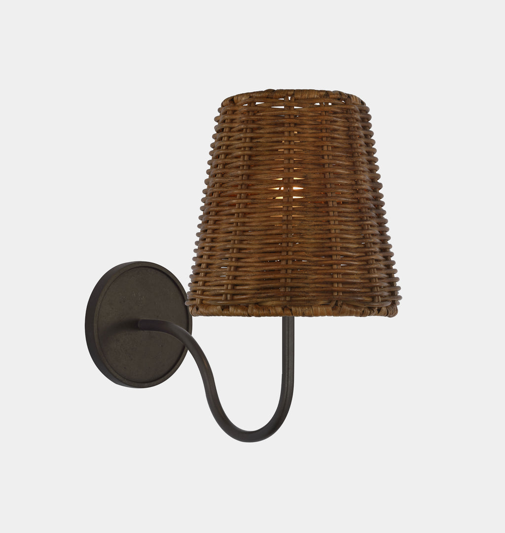 Lyndsie Small Sconce Aged Iron Dark Wicker