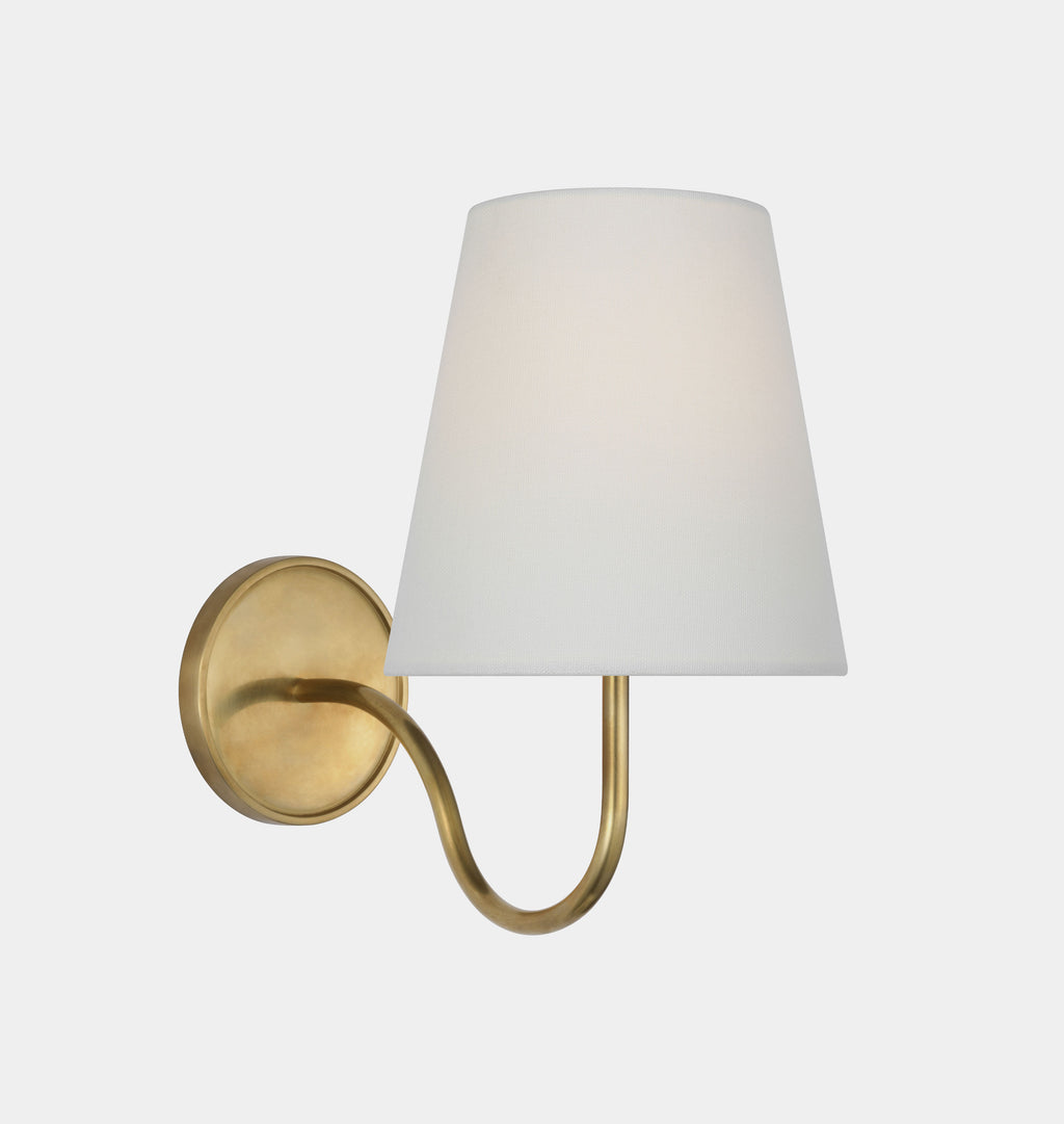 Lyndsie Small Sconce Antique Brass Linen