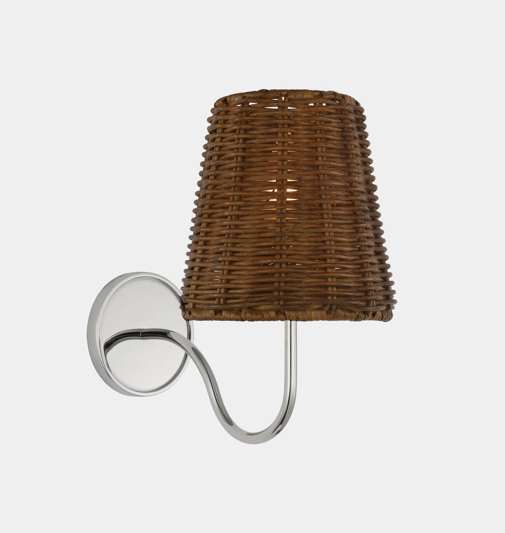 Lyndsie Small Sconce Polished Nickel Dark Wicker