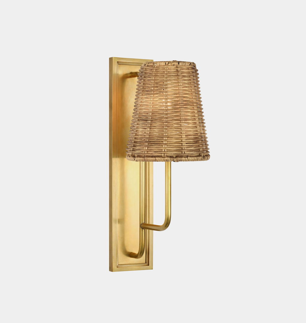 Rui Sconce Brass Wicker