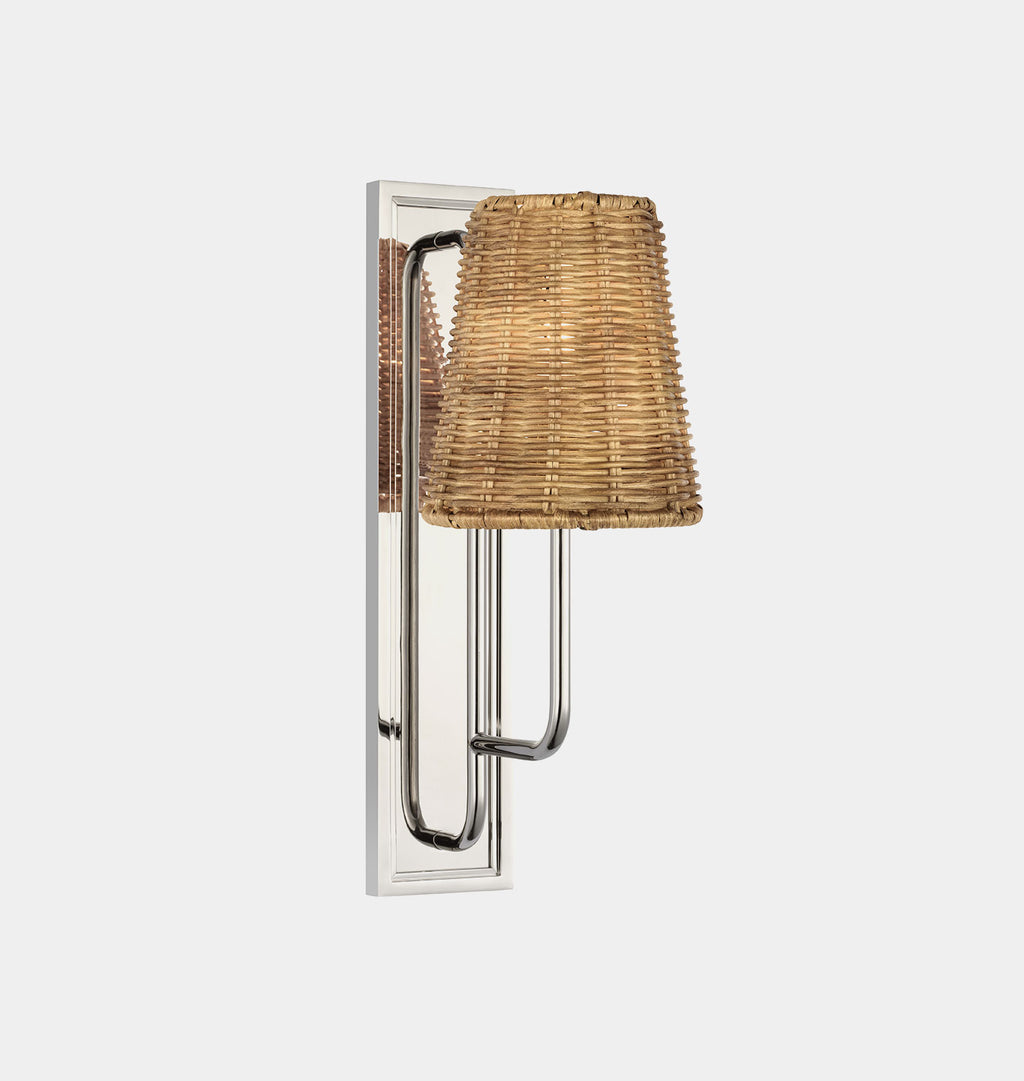 Rui Sconce Polished NIckel Wicker