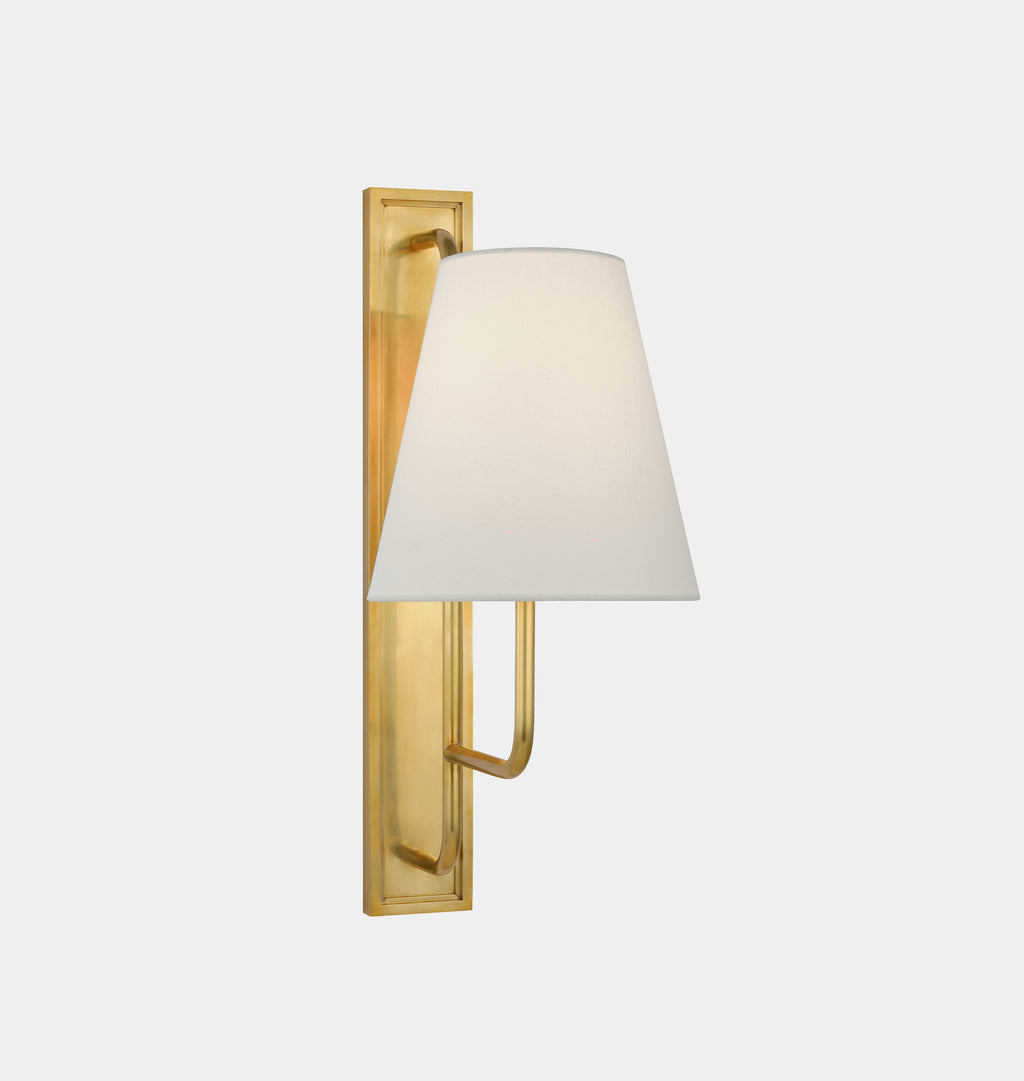 Rui Tall Sconce Brass Linen