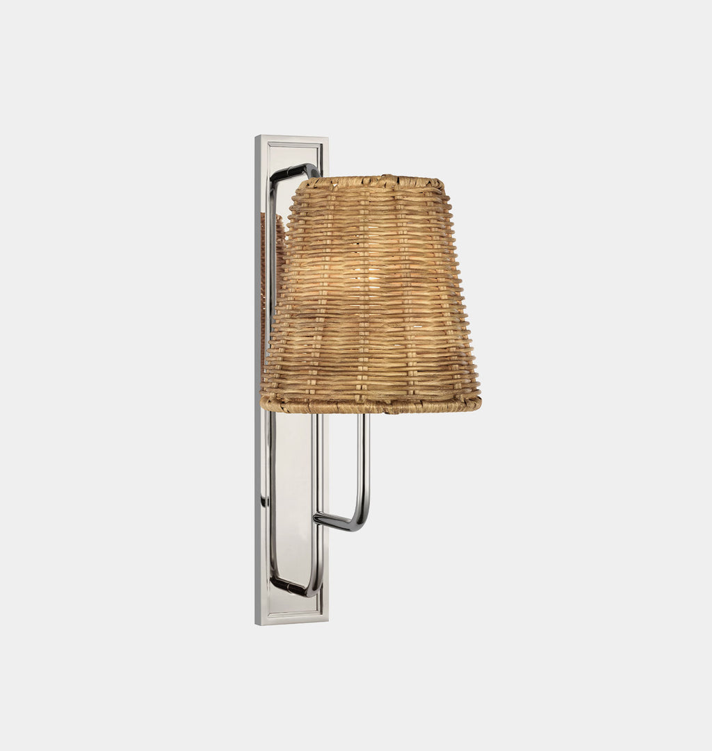 Rui Tall Sconce Polished Nickel Wicker