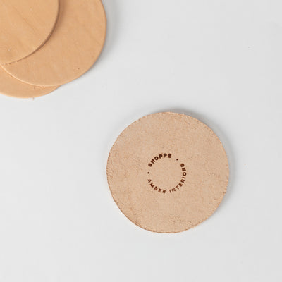 Amber Leather Coasters S/4