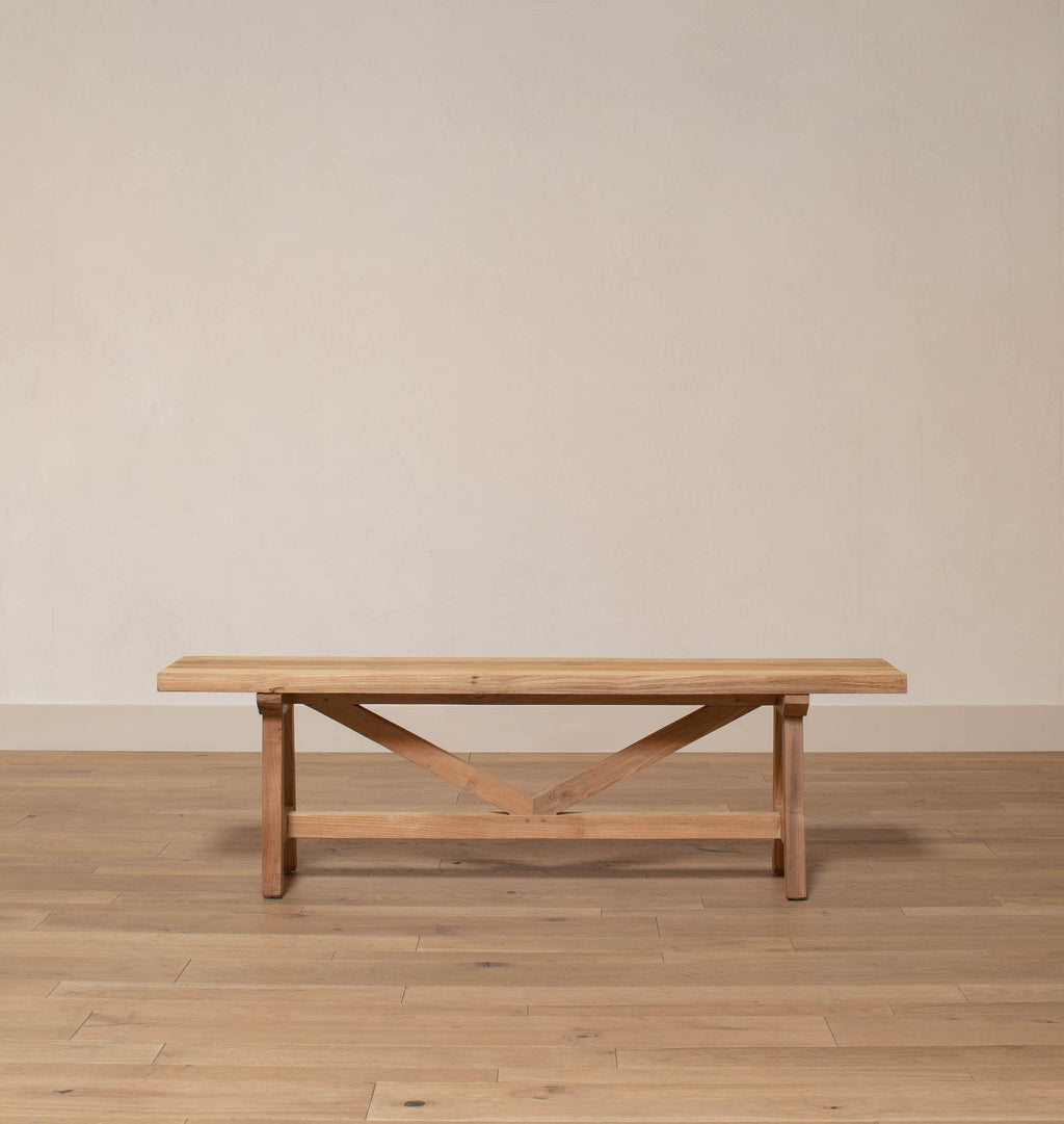 Teak French Outdoor Farm Bench